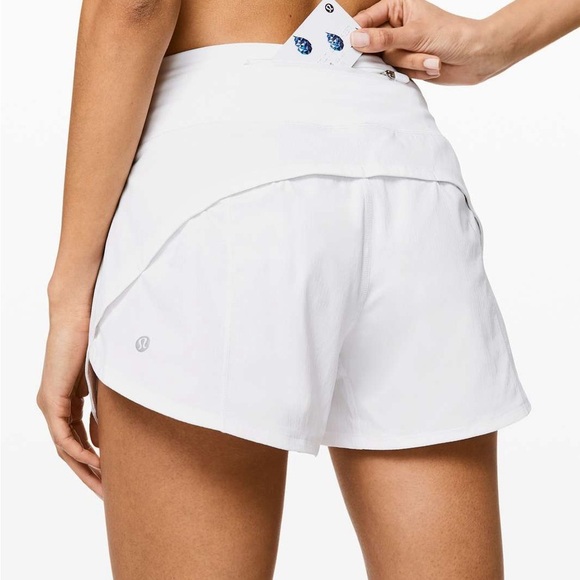 lululemon athletica Pants - Lululemon Speed Up Short Long *4" - White SZ 6